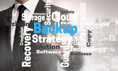 Backup,Wordcloud,Touchscreen,Is,Shown,By,Businessman.